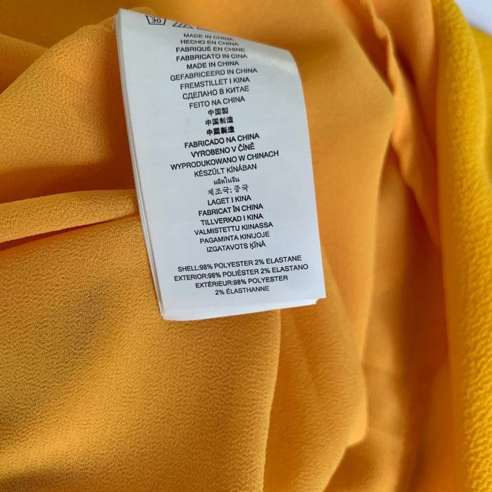 Michael Kors Shift Dress Womens S Yellow Gold Chain Lace Up Quiet Luxury Resort